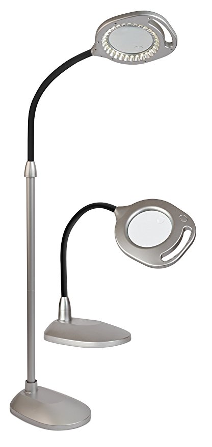 OttLite 43828C 2-in-1 LED Mag Floor and Table Lamps