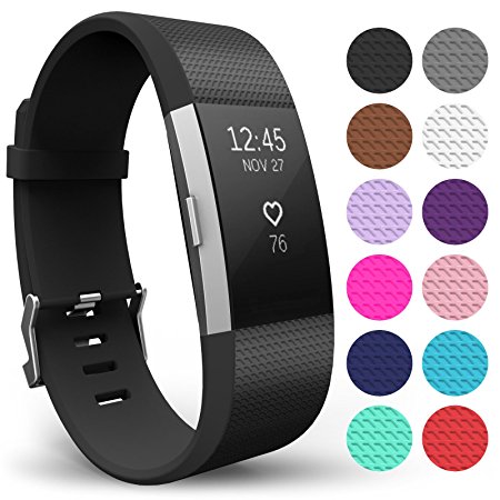 FitBit Charge 2 Strap Band, Yousave Accessories Replacement Silicone Sport Wristband for the FitBit Charge 2 - Available in 12 Colours