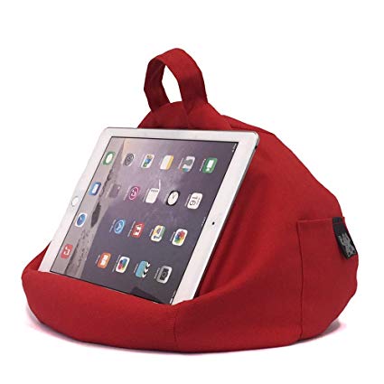 iBeani Tablet Stand/Beanbag Cushion Holder, Compatible with all iPads, Tablets & eReaders. Comfort at Any Angle - Red