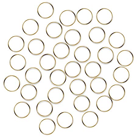 Fushing 100Pcs Stainless Gold Color Split Rings, Crystal Chandeliers Connectors for Chandelier, Curtain,Suncatchers, Crystal Garland,Necklaces, Keys, Earrings, Jewelry Making (Gold, 12mm)