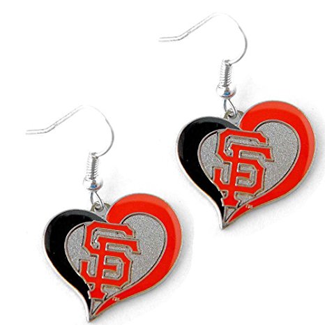 San Francisco Giants Swirl Heart Earrings