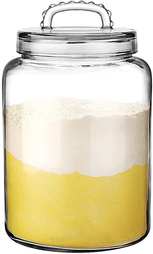 Daitouge 3 Gallon Glass Jars Wide Mouth, Heavy Duty Glass Storage Jars with Fresh Seal Lids, Super Large Glass Canisters for Bulk Food Storage, Set of 1