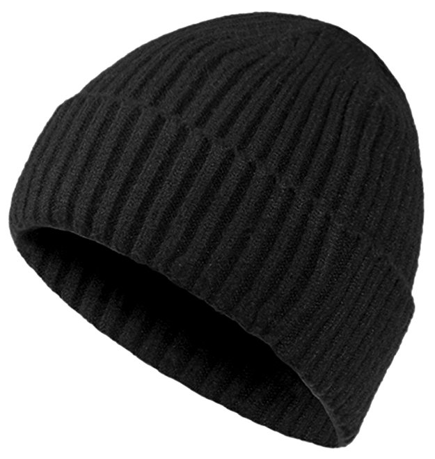 Oryer Mens Baggy Winter Knitting Skull Cap Wool Warm Slouchy Beanie Hat - Black