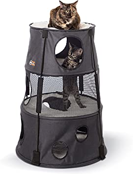 K&H PET PRODUCTS Kitty Tower Classy Gray 22 X 30 Inches