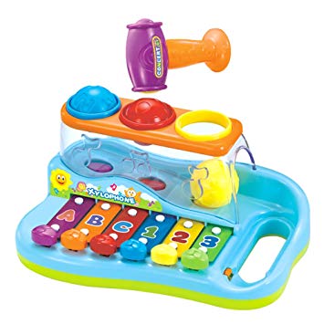 Early Education 1 Year Olds Baby Toy Enlighten Xylophone with 3 Color Balls/Small Hammer for Children & Kids Boys and Girls