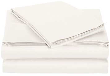 AmazonBasics 400 Thread Count Sheet Set - Twin, White