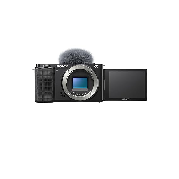 Sony Alpha ZV-E10 Mirrorless vlog Camera Body | 24.2 MP | Made for Creators, APS-C Sensor, Advanced Autofocus, Clear Audio, 4K Movie Recording