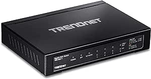 TRENDnet 6-port Gigabit Poe  Switch, TPE-TG611, 4 X Gigabit Poe  Ports, 1 X Gigabit Port, 1 X SFP Slot, Supports 100/1000Base-FX Fiber SFP Modules, Ethernet Desktop Network Switch, Lifetime Protection