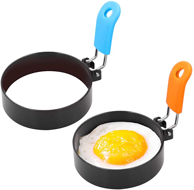 FireKylin Egg Ring,2 Pack Stainless Steel Egg Cooking Rings Set,Round Omelette Mold for Frying Egg English Muffins Pancake Sandwiches