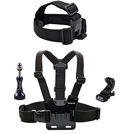 Smatree Chest Belt Strap Mount with J-Hook for GoPro Session, Hero 5,4 ,3 , 3, 2, 1 (Head Strap Chest Mount)