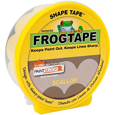 FrogTape 282548 Shape Tape Painting Tape, Scallop Design, 1.81-Inch x 25-Yard Roll