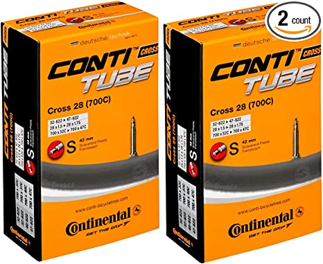 Continental Cross 28" 700x32-47c Inner Tubes - 42mm Presta Valve (Pack of 2 Tubes)