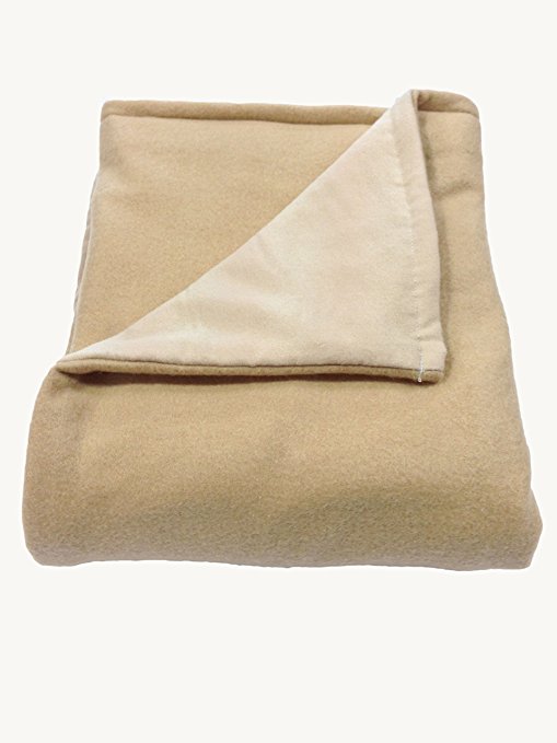 Sensory Goods Large Weighted Blanket - Tan - Flannel/Fleece (42'' x 72'') (15 lb for 140 lb individual)