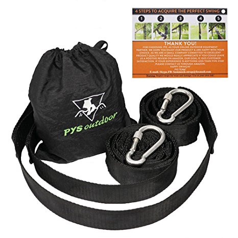 Tree Swing Straps Kit-Two 5ft Adjustable (20loops total ) Straps Hold 2000lbs,And Two Heavy Duty Carabiners (Stainless Stell),Easy & Fast Swing Hanger Installation To Tree , 100% Non-Stretch.