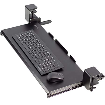 VIVO Extra Sturdy Clamp-on Computer Keyboard and Mouse Under Desk Slider Tray | 27” x 11” Pull Out Platform Drawer (MOUNT-KB05E)