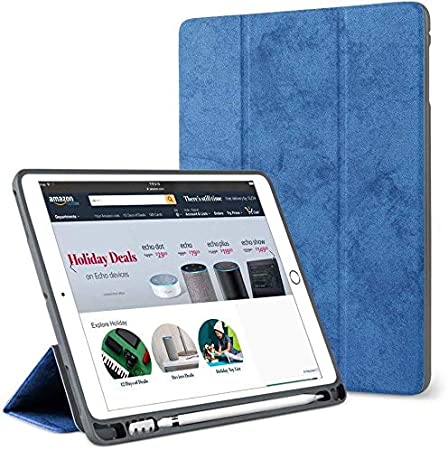 ProElite Smart Flip Case Cover for Apple iPad 10.2" 8th/7th Gen with Pencil Holder, Dark Blue