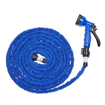 CO-Z 50 Ft Expandable Garden Water Hose 3X Flexible Tube with Spray Nozzle (Blue, 50 feet)