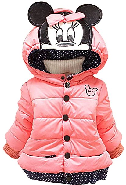 Pupik, Toddler Girl Lightweight Soft Warm Hooded Puffer Jacket Polka Dot Coat