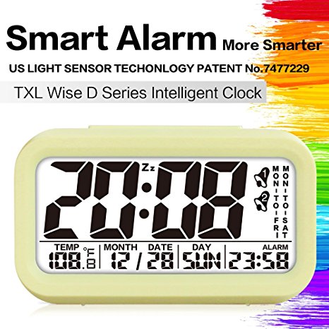TXL alarm clocks for heavy sleepers,easy to set alarm clock,Low Light Sensor Technology, soft backlight with dimmer, Digital Office Home Alarm Clock for Teens or Kids