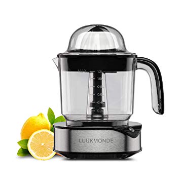 Electric Citrus Juicer 1.2L Large Volume with Two Cones,Durable Stainless Steel Squeezer, Quiet Powerful Motor For Fresh Orange Lemon with LED light by LUUKMONDE