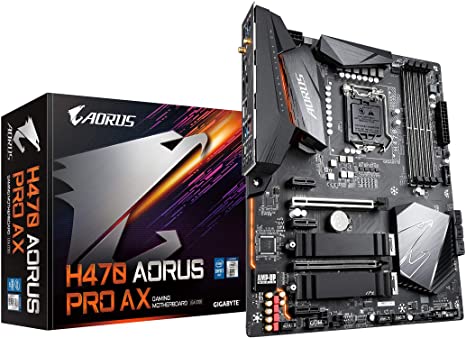 Gigabyte H470 AORUS PRO AX (LGA1200/INTEL/H470/ATX/SATA 6Gb/s/USB3.2 Gen 2/WiFi 6/2.5 GbE LAN/HDMI/DP/Dual M.2/DDR4/Motherboard)