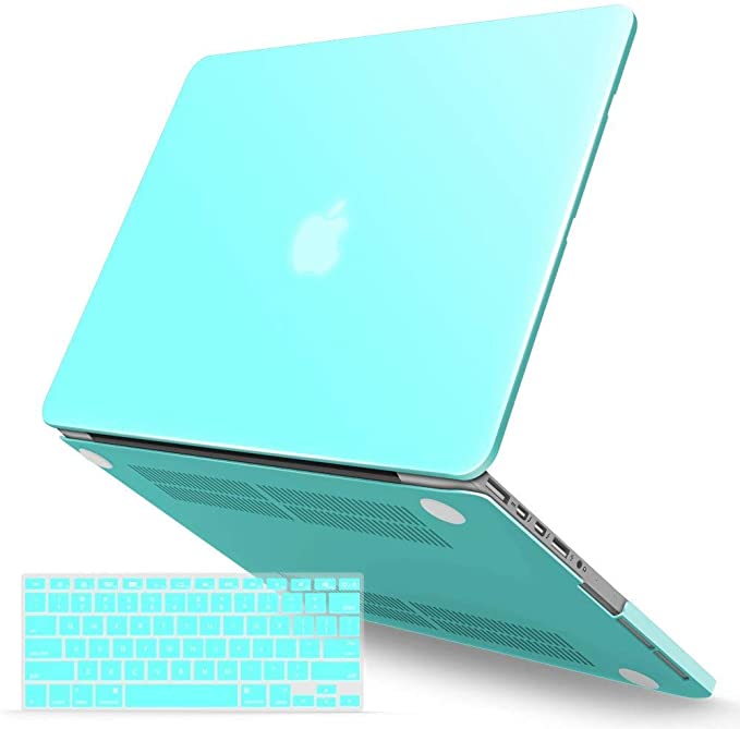 IBENZER MacBook Pro 13 Inch Case 2015 2014 2013 end 2012 A1502 A1425, Hard Shell Case with Keyboard Cover for Old Version Apple Mac Pro Retina 13, Turquoise, R13TBL 1N