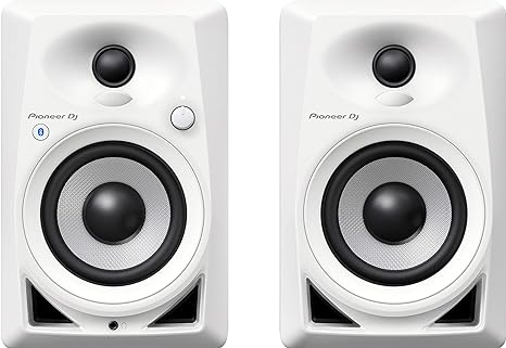 Pioneer DJ DM-40BT-W Bluetooth Studio Monitors, White,4 Inch