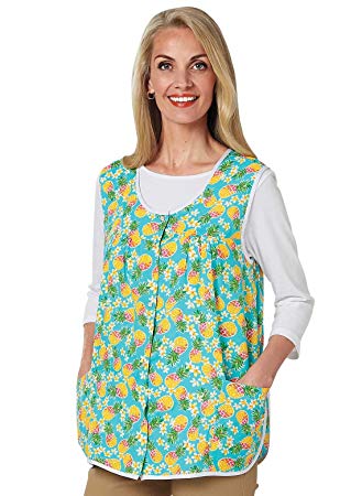Carol Wright Gifts Cobbler Apron, Color Turquoise Pineapple, Size Extra Large (1X), Turquoise Pineapple, Size Extra Large (1X)
