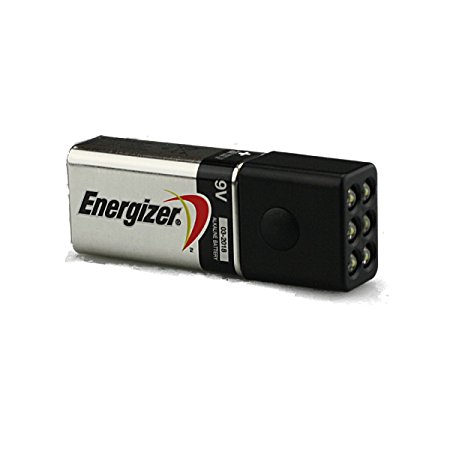 Blocklite 6 LED Mini Flashlight w/Energizer 9 Volt Battery, Surprisingly Bright