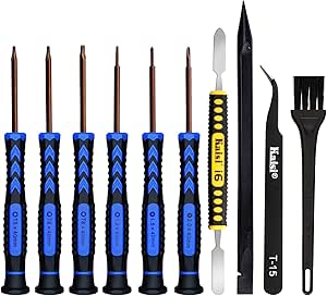 Kaisi Screwdriver Set for Macbook with T5 T6 T8 Torx Screwdriver,P5 Pentalobe,Ph000 Phillips and 2.0Y Triwing Screwdriver Set with spudger,Tweezer, cleaning brushes for Macbook Air and Pro