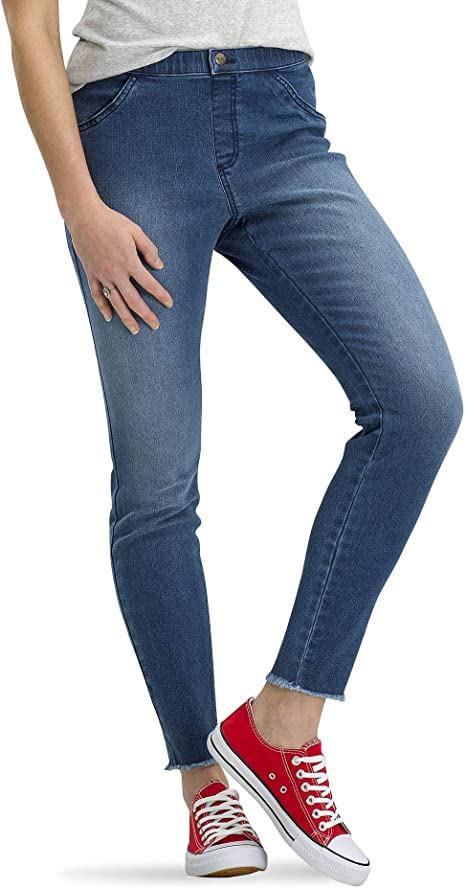 No Nonsense Women's Frayed Edge Denim Leggings