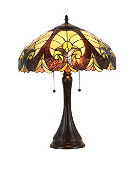 Chloe Lighting CH38780VI16-TL2 "Amor" Tiffany-Style Victorian 2 Light Table Lamp 16" Shade