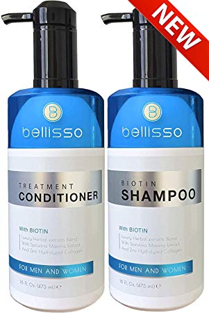 Biotin Shampoo and Conditioner for Hair Growth | Thickening Anti Hair Loss Shampoo Treatment | Regrowth Shampoo & Conditioner for Oily & Color Treated Hair