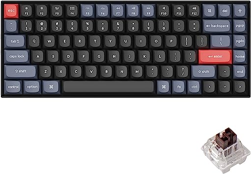 Keychron K2 Pro QMK/VIA Wireless Mechanical Keyboard, Custom Programmable Macro Wired Keyboard with Hot-Swappable K Pro Brown Switch White LED Backlight PBT Keycaps for Mac Windows Linux