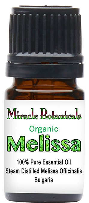 Miracle Botanicals Organic Bulgarian Melissa (Lemonbalm) Essential Oil - 100% Pure Melissa Officinalis - Therapeutic Grade - 5ml