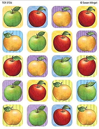 Teacher Created Resources Apple Stickers from Susan Winget, Multi Color (5726)