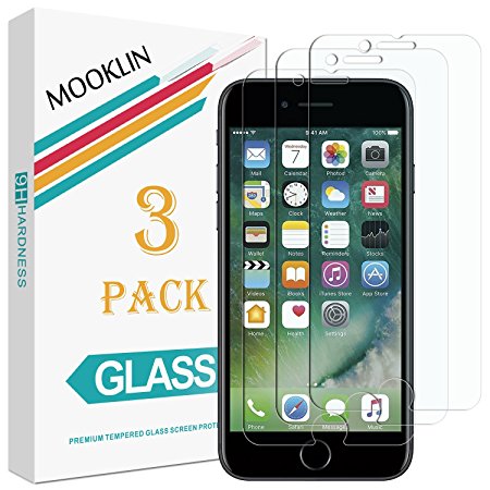 [3 Packs] iPhone 8 Plus/ 7 Plus Tempered Glass, MOOKLIN Anti-Scratch Ultra-Clear Screen Protector for Apple iPhone 8 Plus/ 7 Plus (5.5 inches)