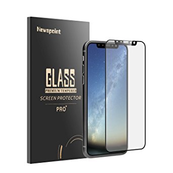 iPhone X Screen Protector [Full Coverage]-[Case Friendly] [Bubble Free][3D Touch Compatible][Easy Installation] Tempered Glass Screen Protector for Apple iPhone X- Black