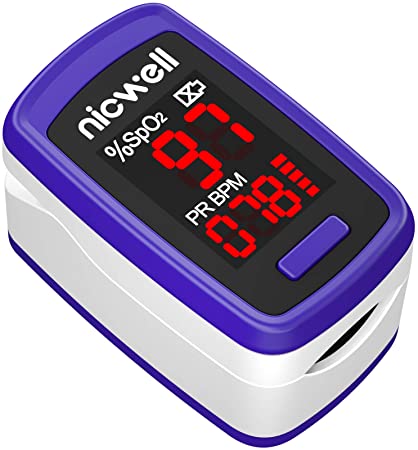 Nicwell Pulse Oximeter,Fingertip Blood Oxygen Saturation Monitor with Lanyard,SpO2 Levels and Heart Rate Fast Reading Oxygen Meter