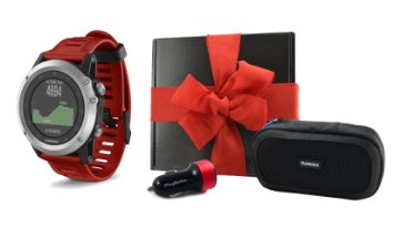 Garmin fenix 3 (Red) Multi-Sport GPS Fitness Watch GIFT BOX | Includes Garmin fenix 3 (Red), USB Vehicle Charging Adapter, Official Garmin Carrying Case, Black Gift Box & Red Bow