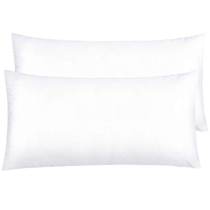 NTBAY Zippered Satin Pillowcases, Super Soft and Luxury King Pillow Cases Set of 2, White