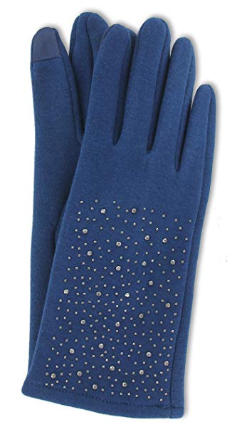 Women`s Studded Fleece Winter Texting Gloves (Teal)