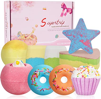Supertrip Bath bombs Gift Set,9 Natural Bath Bombs Handmade Bubble Spa Kit Birthday Valentines Mother's Day Anniversary Christmas Gifts for Women Girls and Kids