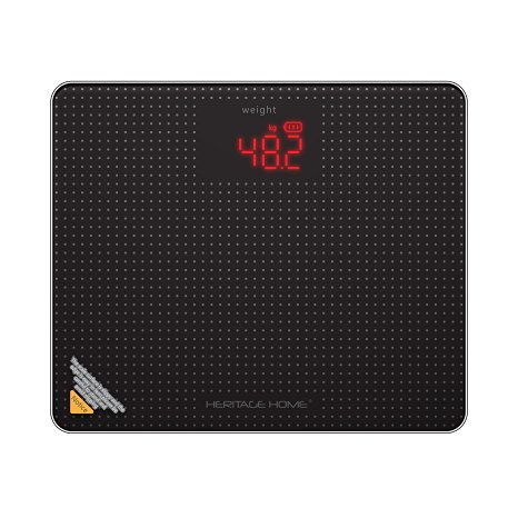 Weight Scale Digital Scale & Bathroom Scale By Heritage Home A Name You Can Trust for Smart Step-on Technology Digital Weight Watchers Scales. No Batteries required but Chargeable with USB cable. Set Your Weight Goals and Track Progress with Premium Quality Scale,Black
