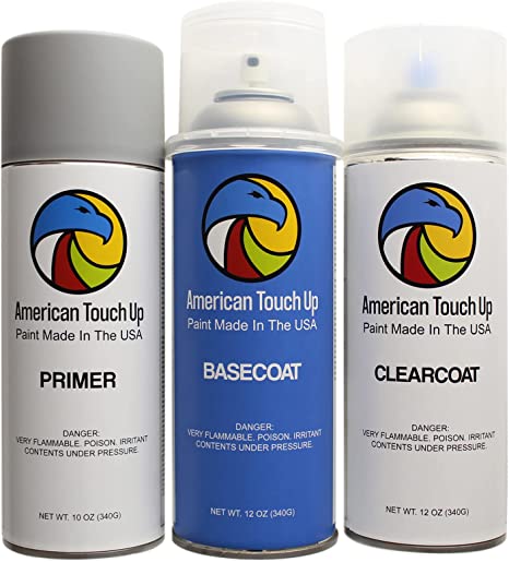 American Touch Up Paint Compatible with 1985-2020 Toyota | 040/40 Super White II | Spray Paint (Primer/Basecoat/Clearcoat)