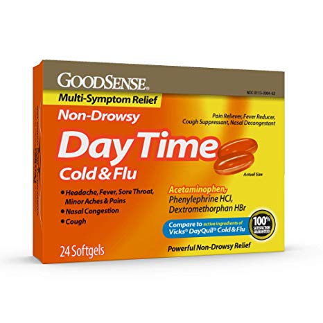 GoodSense Daytime Cold and Flu Multi-Symptom Relief, 24 Count