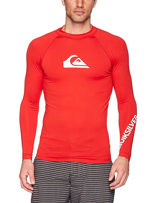 Quiksilver All Time Long Sleeve Rashguard Swim Shirt UPF 50