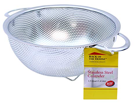 Tablecraft H901BH Colander, 1.5 quart, Stainless Steel