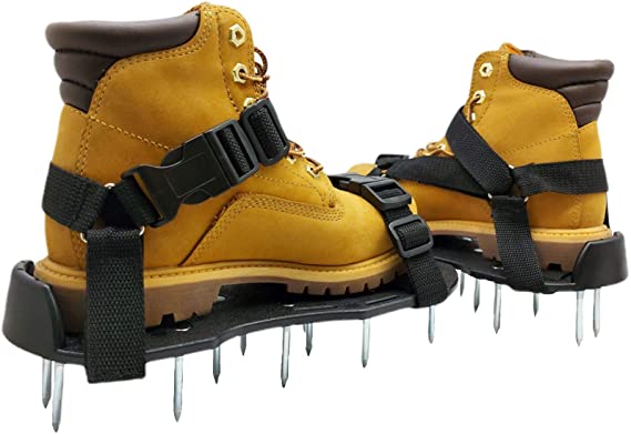 Osaava Lawn Aerator Shoes, Full Assembled Spiked Aerating Lawn Sandals New Unique Design for Aerating Your Lawn Greener and Healthier Garden or Yard Sturdy Universal Size That Fits All