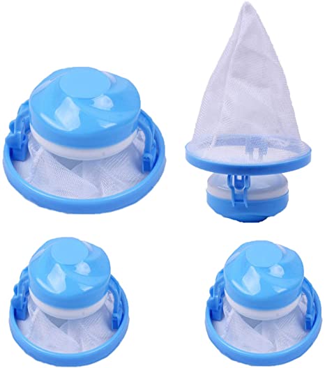2021 New Washing Machine Hair Filter Cleaning Mesh Bag Home Floating Lint Hair Catcher Mesh Pouch Laundry Filter Bag Net Pouch Clothes Pins Reusable Floating Laundry Lint Mesh Bag (Blue)